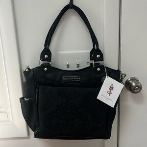 Petunia Pickle Bottom Central Park North Embossed City Carryall Diaper Bag,NWT